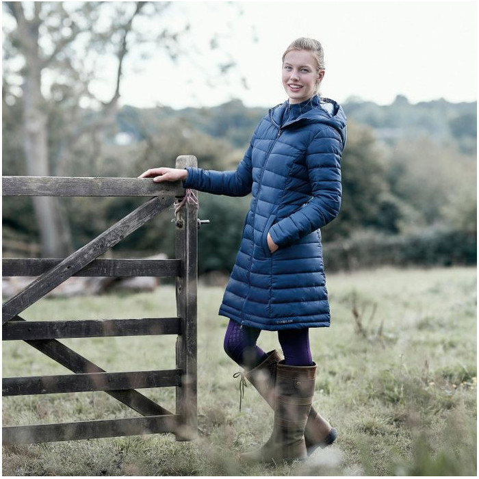 Dublin Womens Jacket Topaz Long Line Navy Womens The Drillshed